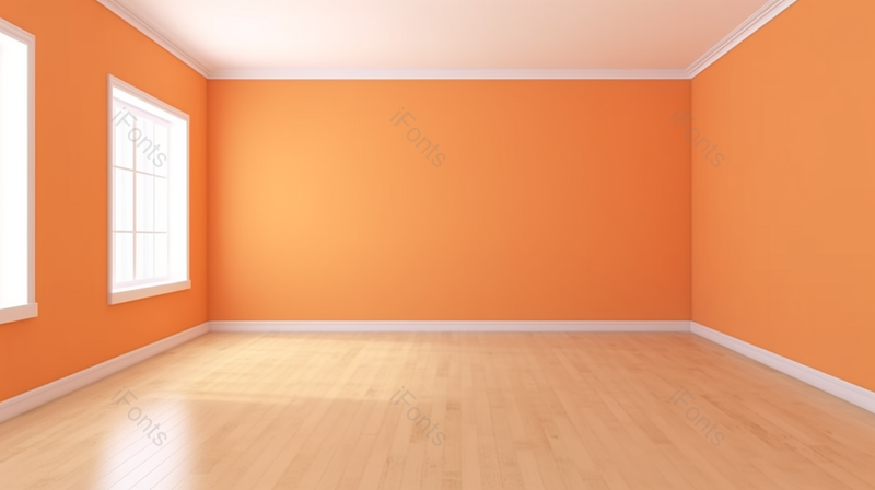 橙色乳胶漆墙壁木地板窗户拍摄,高清,摄影图,摄影图片,图片大全,摄影图免费下载